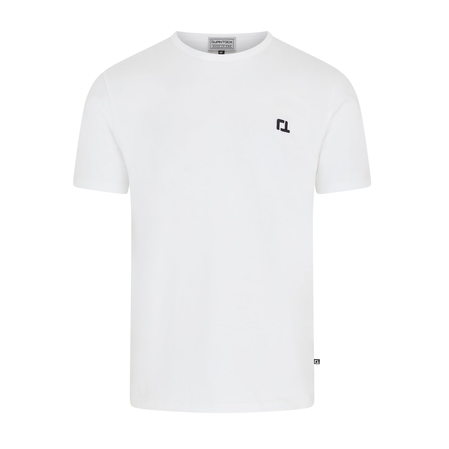 Quantock One T Shirt - White w Navy Motif