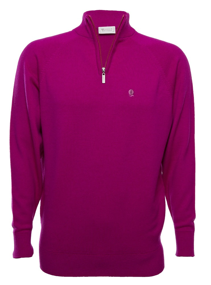 Quantock 2014 Quarter Zip Jumper - Cerise