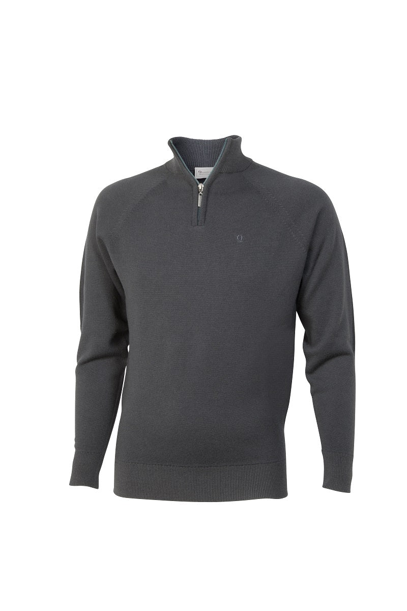 Quantock 2014 Quarter Zip Jumper - Dark Grey