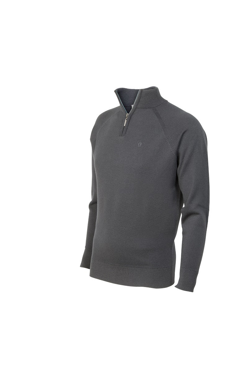 Quantock 2014 Quarter Zip Jumper - Dark Grey