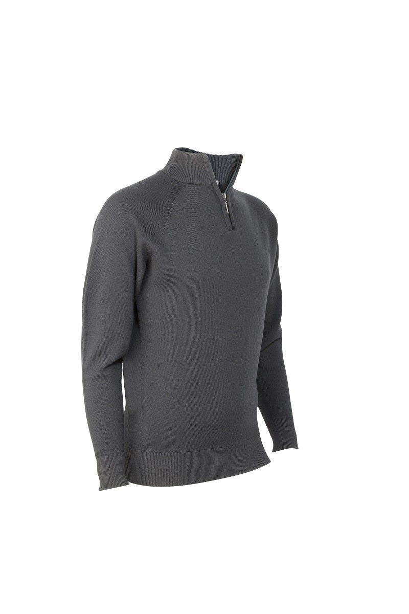 Quantock 2014 Quarter Zip Jumper - Dark Grey