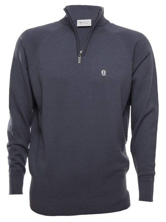 Quantock 2014 Quarter Zip Jumper - Granite