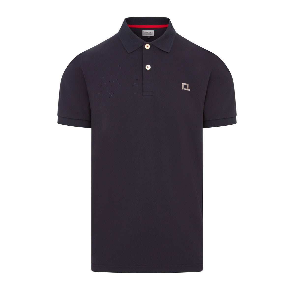 Quantock Polo in Navy with Grey Motif